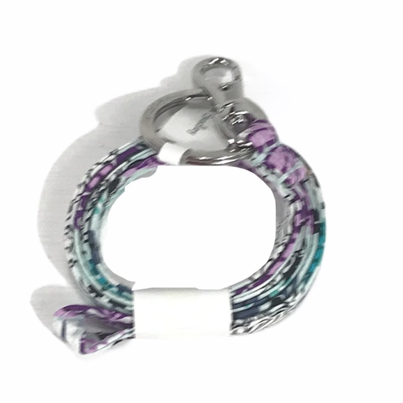 Vera Bradley Penelope’s Garden Lighten Up Zip ID and Lanyard, Green, Purple - Picture 3 of 6